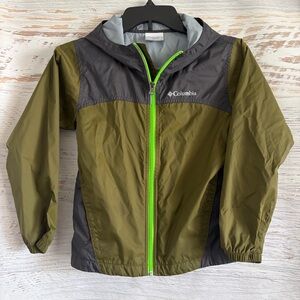 Columbia Glennaker Olive Green Windbreaker/Rain Jacket with Gray Accents